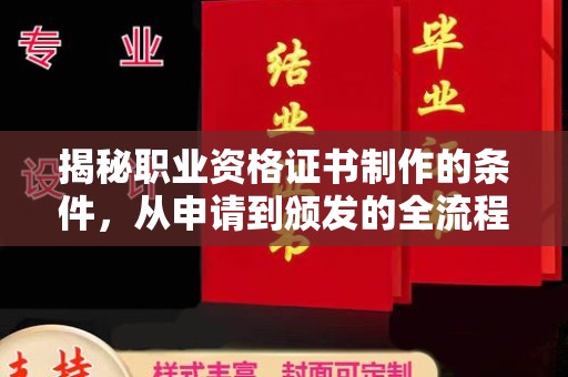 蒙城揭秘职业资格证书制作的条件，从申请到颁发的全流程解析
